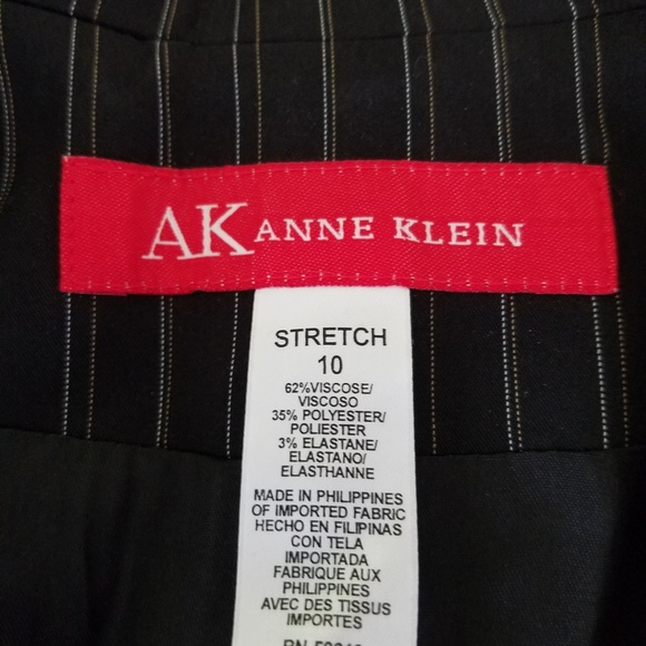 Anne Klein Stretch Black Pinstripe Blazer - Picture 2 of 8